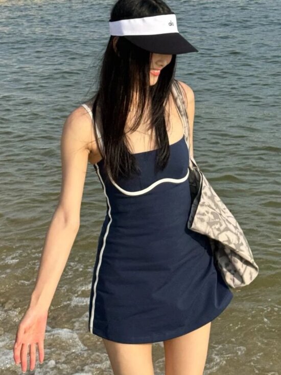 ALO Yoga Dresses & Skirts - NWT Alo Yoga Airbrush Streamlined Dress Navy💙Tennis Dress Activewear Athleisure